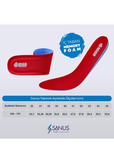 Sanus 100 Model Memory Foam Topuk Dikeni Hava Yastıklı Ortopedik Tabanlık