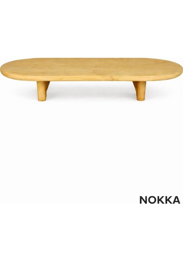 Bambu Ayaklı Oval Sunum Tabağı, Sunum Tepsisi 33x15 Cm Renksiz