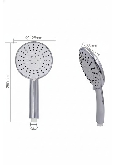 Galaxy 5 Fonksiyonlu Krom Duş Başlığı Kireç Kırıcılı El Duşu Krom