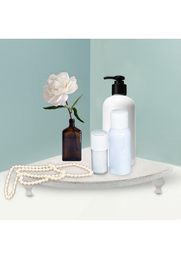 Suntek Tezgah Üstü Mutfak Parfümü Için Ahşap Köşe Raf Beyaz