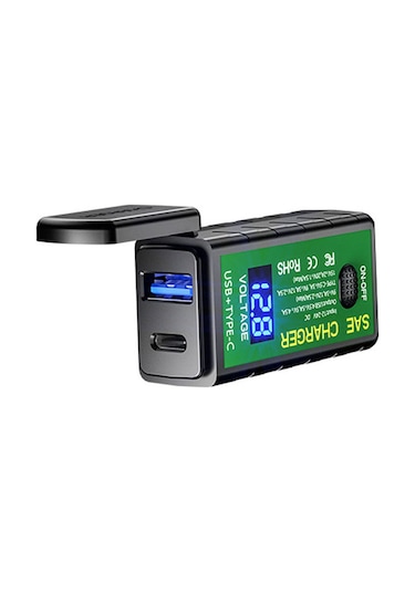 Fosenze Motorsiklet İçin Çift Portlu Hızlı Şarj Cihazı - Su Geçirmez Usb Ve Type-c Pd+qc3.0