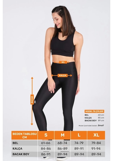 Enenstyle Fashıon Boutıque Kadın Konforlu Yeni Sezon Sporcu Modeli Yazlık Spor Taytı Fitness Gym Training Parlak Spor Tayt SiYAH