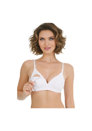 Luvmabelly Myra9830 - Kaplı Emzirme Sütyen-beyaz Beyaz