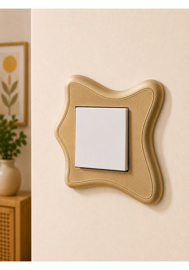 Modern Dekoratif Anahtar Çerçevesi Dalgalı Işık Düğmesi Süsü Minimal Ev Dekoru 35928135