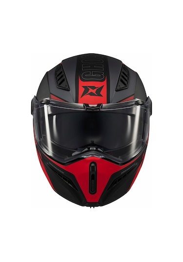 Axxis Ghostfighter SV Maniac B5Motosiklet Çene Açılır Kask Kırmızı Siyah