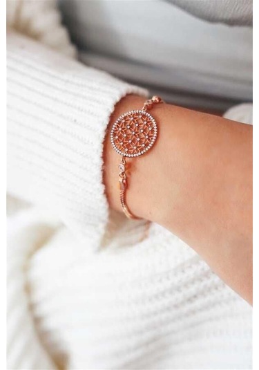 Yaşam Çiçeği Kadın 925 Ayar Gümüş Bileklik-1773