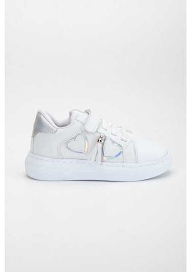 Kız Çocuk Spor Ayakkabı Beyaz Yan Püskül Dikişli Taban-3624 Beyaz