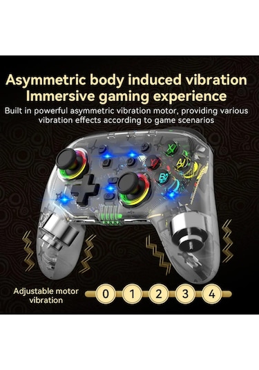 Rgb Kablosuz Şeffaf Gaming Ps4/ps3/pc/switch/Apple Uyumlu iOS Gaming Kol Wirelles Controller Saydam