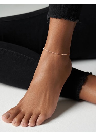 Mıx Jewelry Gümüş Ayak Bileği Bilekliği Altın Kaplama 40718213 Altın