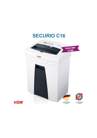Hsm Securio C16 - 5.8 MM Evrak İmha Kağıt Kırpma Makinesi 25 L