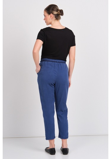 Ayhan Kadın Beli Lastikli Çift Cepli Pantolon 2850 Lacivert Lacivert