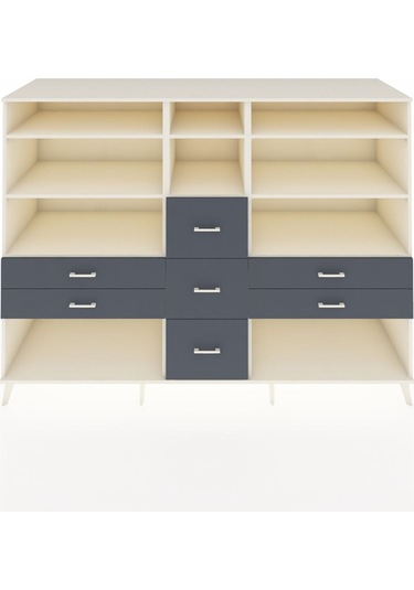 Kronos Dolap 8 Raflı 7 Çekmeceli 220x59x163 Aytaşı-aytaşı/antras Aytaşı-aytaşı/antrasit