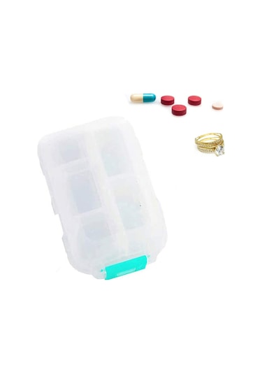 Suofeng Portatif 10 Bölmeli İlaç Kutusu - Reçeteli İlaçlar, Vitaminler İçin Taşınabilir Depolama Kutusu Beyaz Beyaz
