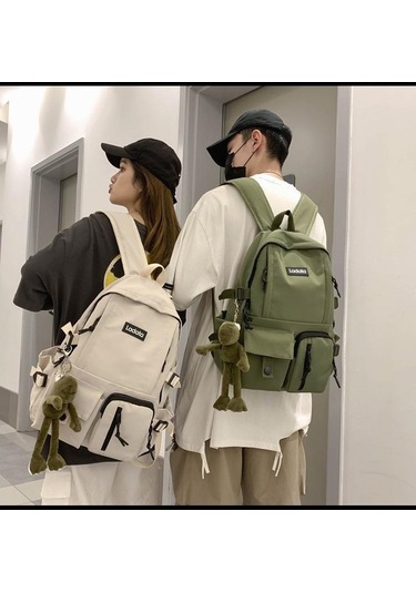 Unisex Harajuku Tarzı Kore Esintili Sırt Çantası - Öğrenciler İçin Şık Ve Basit Tasarım, Okul Ve Günlük Kullanıma Uygun Modaya Uygun Çanta MAvi