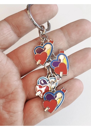 Kalp İçinde Kalp Metal Anahtarlık