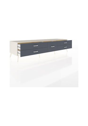 Kronos Tv Ünitesi 5 Çekmeceli 220x59x51 Aytaşı-aytaşı/antrasit Aytası/antrasıt - Aytası