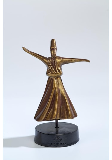 Semazen Heykel Kaideli Altın Varak Bronz
