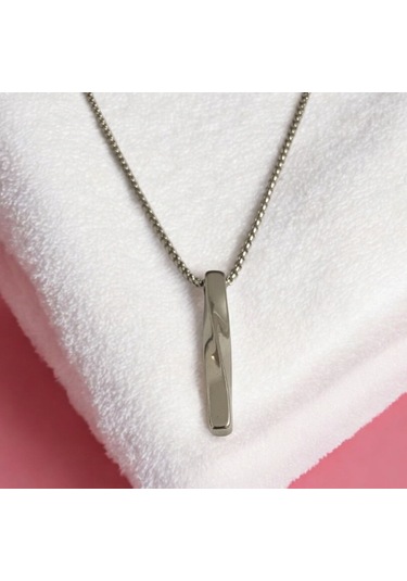 Erkek Çelik Bar Kolye 87960 Gümüş