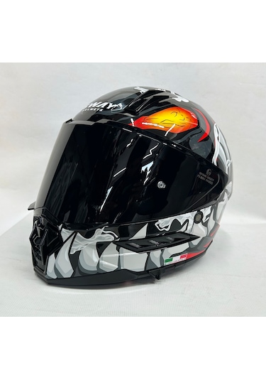 Sway Sw 868 Cannibal Black Grey Red Güneş Vizörlü Siyah Camlı
