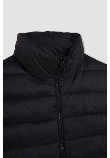 DeFacto Su İtici Dik Yaka Kapitoneli Fermuarlı Cepli Mevsimlik Şişme Yelek A0975AX25SPBK27 Siyah