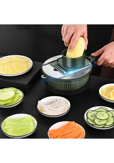 Pazly Cbtx 6'lı El Korumalı Sebze Kesici, Su Filtreli Depolama Fonksiyonlu Gri Gri