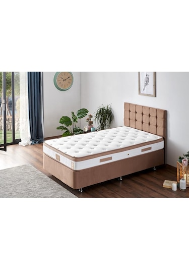 Nironyatak Niron Latte 120X200 Cm Tek Kişilik Yatak Baza Başlık Seti - Sert