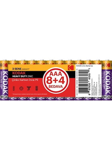 Kodak K3ahz-8+4 Shrınk Çinko Karbon
