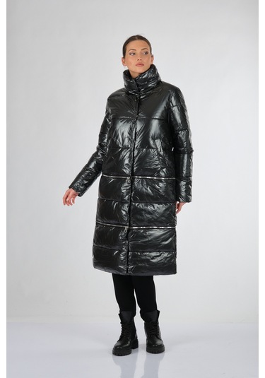 Rugu Siyah Kadın Mont Tr8208 S 001