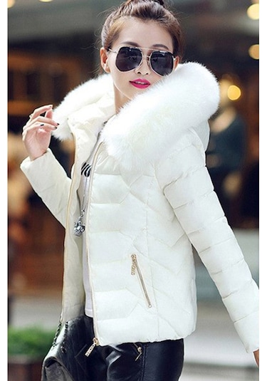 Barbora Günlük Kürklü Şişme Kadın Mont 807beyaz3 001