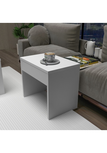 Arnetti 3lü Takım Zigonlu Sartos Orta Sehpa Beyaz