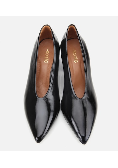 Hotiç Kadın Rugan Deri Siyah Yumuşak Dokulu Kalın Topuklu Ayakkabı 01ayh315500a100 Siyah