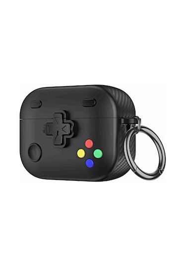 Airpods Uyumlu Pro Oyun Konsolu Şekli Kablosuz Kulaklık Koruyucu Kılıf Siyah