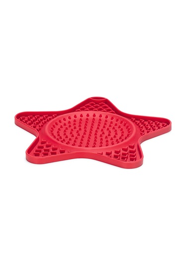 Beeztees Yavru Köpek Yaş Mama Yeme Oyuncağı, Yıldız Şeklinde, Silikon, Kırmızı, 20x20cm
