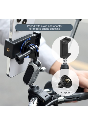 Puluz Pu862 Kamera Montajı Kelepçe Montajı Bisiklet Gümüş