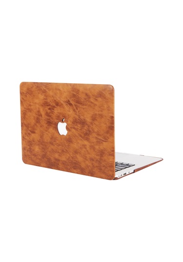 Macbook Air Kılıf 13 İnç Deri Leat01 Eski Usb'li Model 2010-2017 A1369 A1466 İle Uyumlu Kahverengi