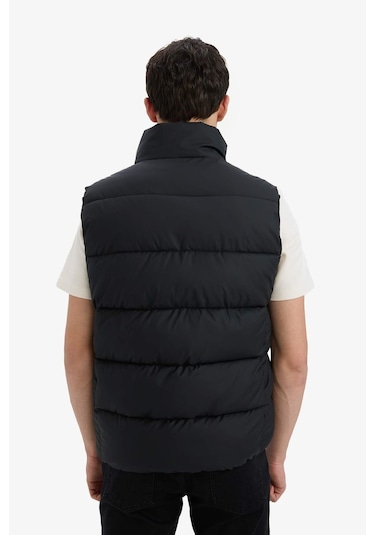 Defacto Slim Fit Dar Kesim Dik Yaka Fermuarlı Astarlı Su Geçirmez Şişme Yelek C5630ax25aubk27 Siyah