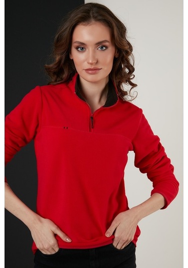 Lela Slim Fit Yumuşak Dokulu Anti-Pilling Tüylenme Yapmayan Yarım Fermuarlı Bayan Polar 5907000 Kırmızı Lela Slim Fit Yumuşak Dokulu Anti-Pilling Tüylenme Yapmayan Yarım Fermuarlı Bayan Polar 5907000 Kırmızı