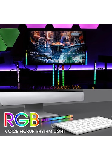 Sese Duyarlı Ekolayzer Rgb 32 Ledli Renkli Çubuk