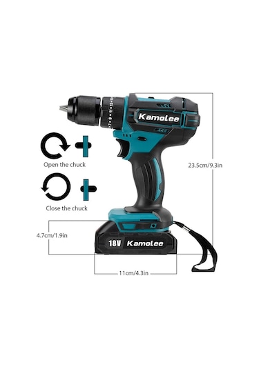 Tcherchı Kamolee DDF485 18 V Akülü Elektrikli Darbeli Matkap Tornavida Seti 10 x 13 MM