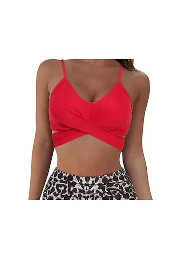 2 Adet/takım Kaliteli Mayo Tel Ücretsiz Backless Leopar Ön Çapraz Bikini Plaj İçin Set Gül Kırmızısı Fuşya