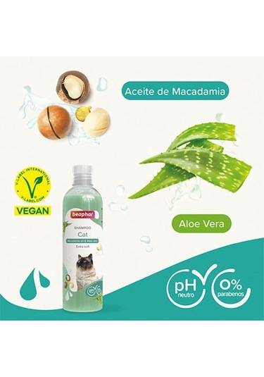 Beaphar Macadamia Yağı ve Aloe Vera Özlü Kedi Şampuanı 250 ML