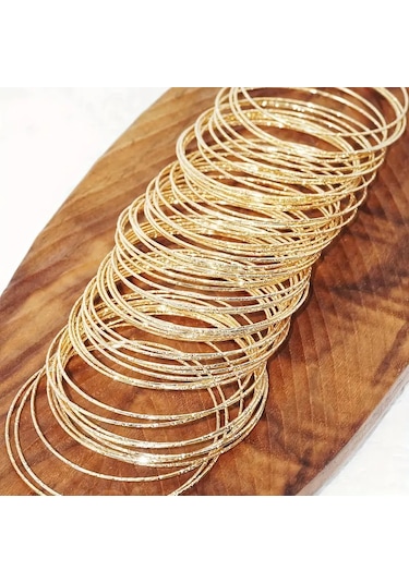 Lisa 3 Adet 14k Altın Kaplama Kadın Bilezik Gül Altın Renk Kadın Ajda Bilezik Çok Renkli