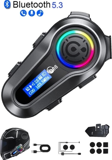 Prepare Q-08P Su Geçirmez Bluetooth Motosiklet Radyolu Bluetooth Kulaklık