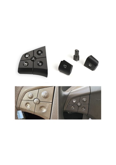 Teltree Mercedes Ml W164/b W245/r Serisi 5 Tuşlu Kahverengi Direksiyon Fonksiyon Anahtarı - Dayanıklı Abs+pc Malzeme 1-gang