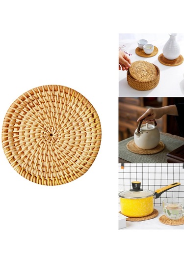 Suntek Isı Yalıtımı Yuvarlak Coaster El Dokuma Rattan 8cm Diğer