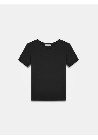 Dilvin 32637 Bisiklet Yaka T-shirt-siyah