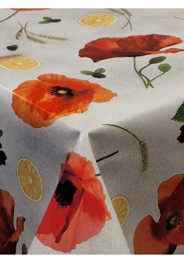 Elyaflı Pvc Muşamba - Desenli Silinebilir Masa Örtüsü Mrl12b Turuncu