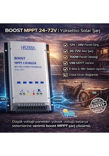 Havanesis Boost Mppt-2472 24v 72v Boost Mppt Şarj Kontrol Cihazı