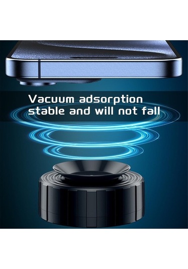 Dancemonkey 360 Dönen Güçlü Mıknatıslı Araç Tutucu - Vakumlu, Beyaz Beyaz