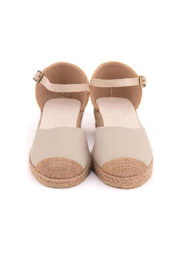 Star Tombis Gerçek Elişi Bej Hasır Jüt Bantlı Günlük Kız Çocuk Espadril Handmade Bej